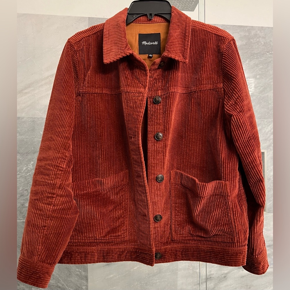 Madewell Red Corduroy Utility Jacket - Picture 5 of 11